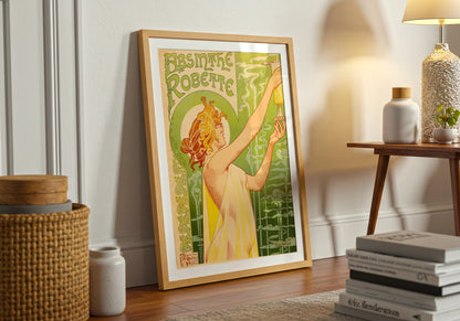 Absinthe Robette Advert poster by Henri Privat-Livemont - Neutral room decor with framed print