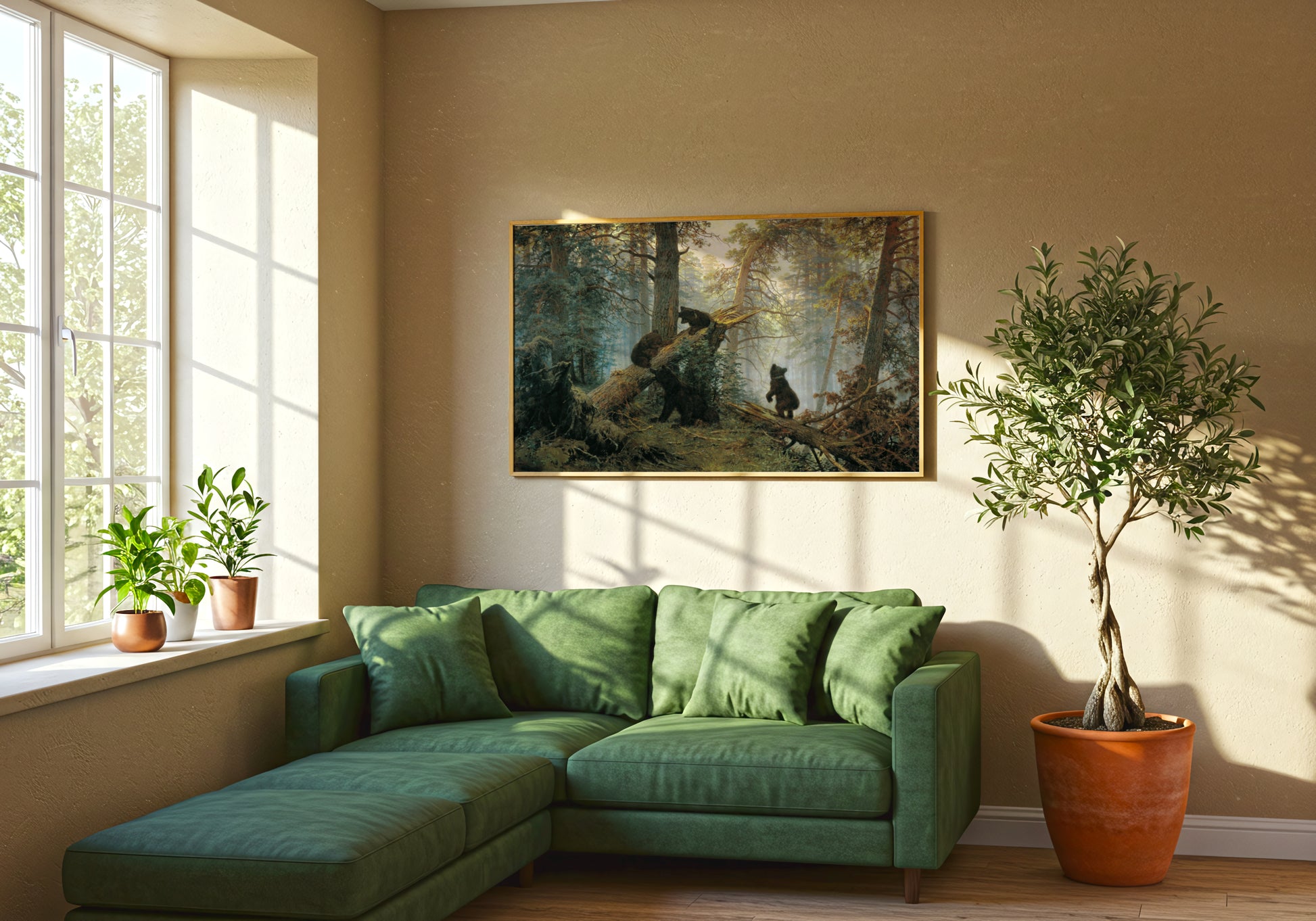 Morning in a Pine Forest poster by Ivan Shishkin  - Neutral room decor with framed print
