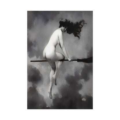 Witch on Broom poster by  Albert Joseph Penot - 16x24 inch poster print