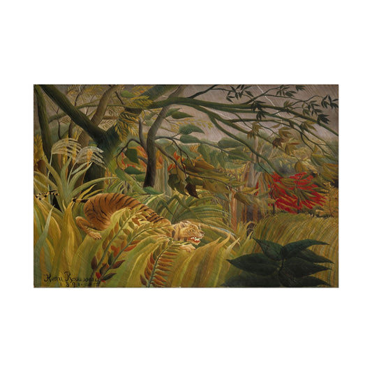 Surprised! poster by Henri Rousseau  - 12x18 inch print