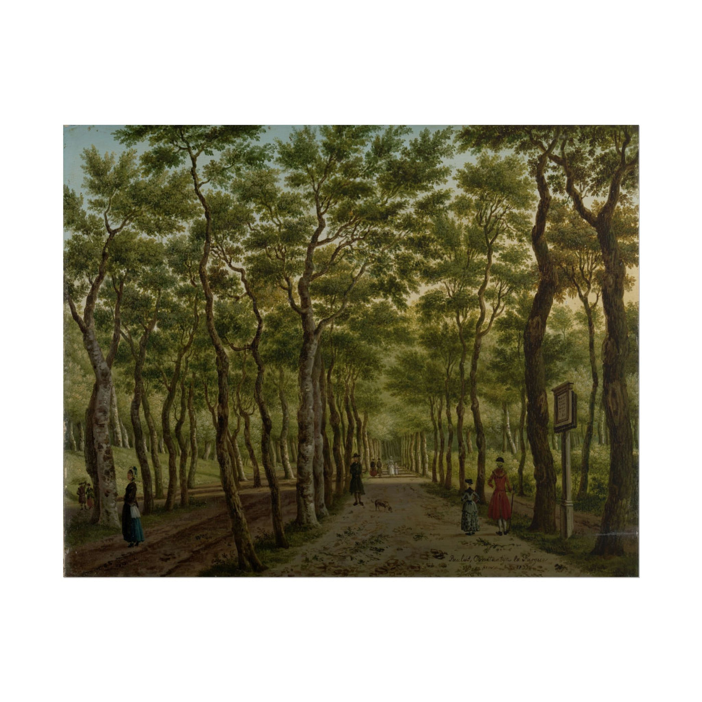 Serene Nature Scene with Figures 14″×11″