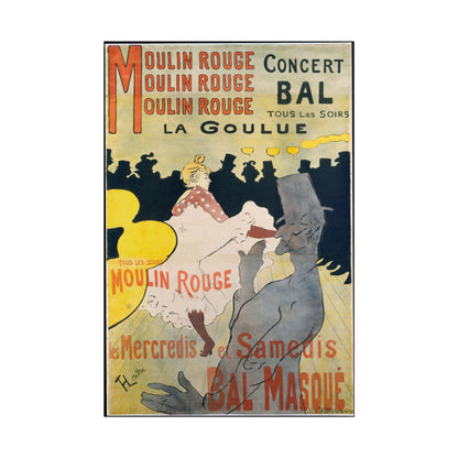 Moulin Rouge poster by Henri De Toulouse-Lautrec  - 24x36 inch wall art