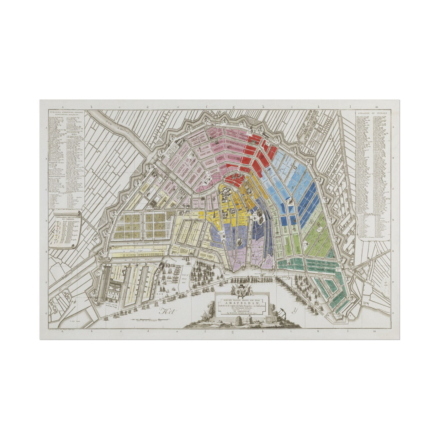 Map of Amsterdam with Division into Half Brigades 18″×12″