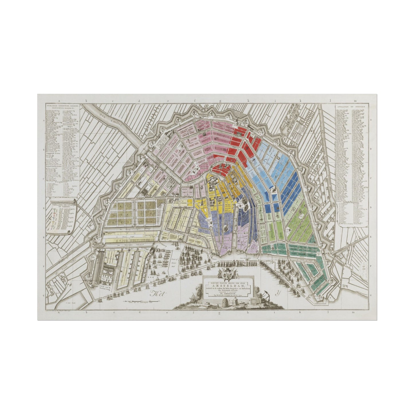 Map of Amsterdam with Division into Half Brigades