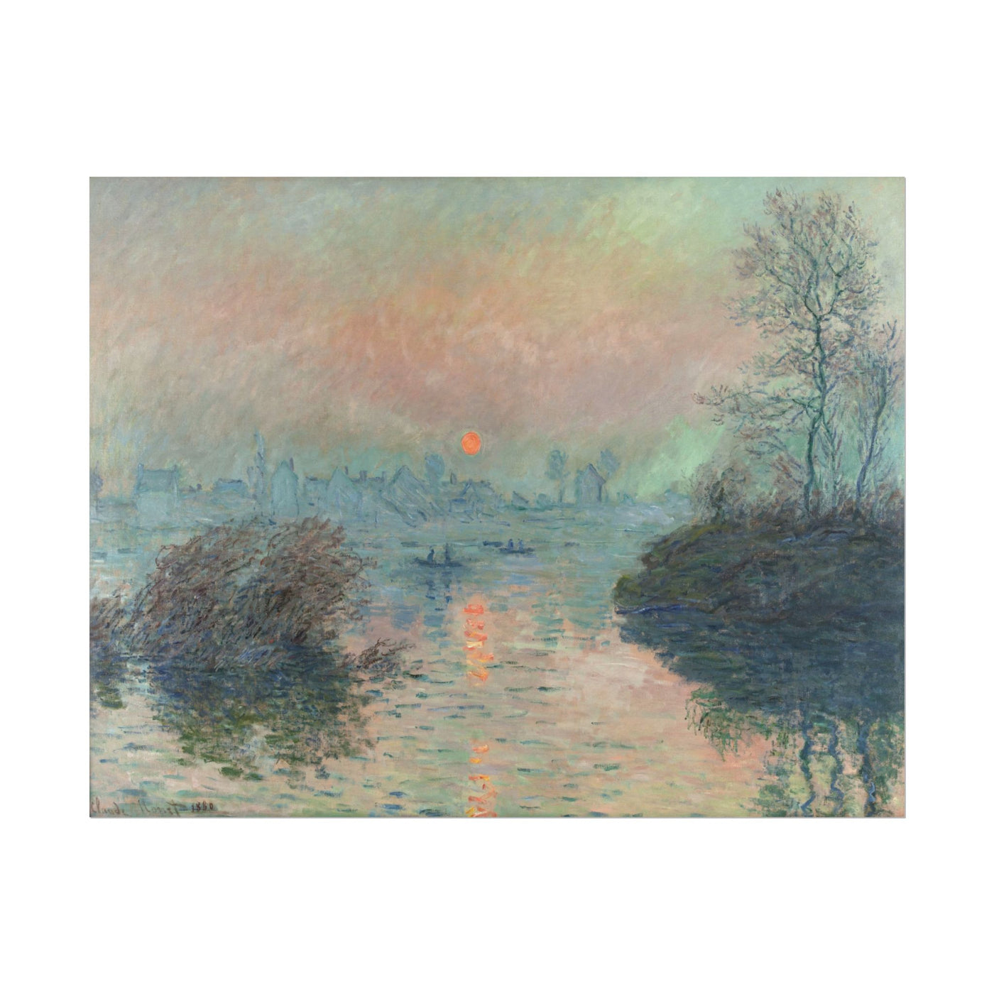 Sun Setting on the Seine at Lavacourt 14″×11″