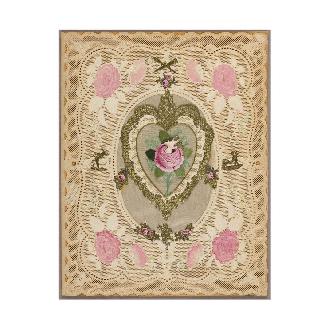 Pink Flowers Putti 11″×14″