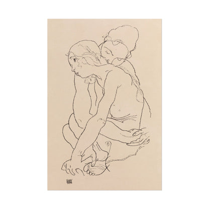 Woman and Girl Embracing