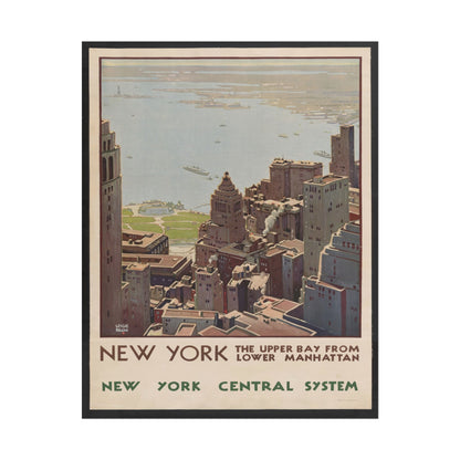 Vintage New York Travel poster by  Katsushika Hokusai - 11x14 inch print