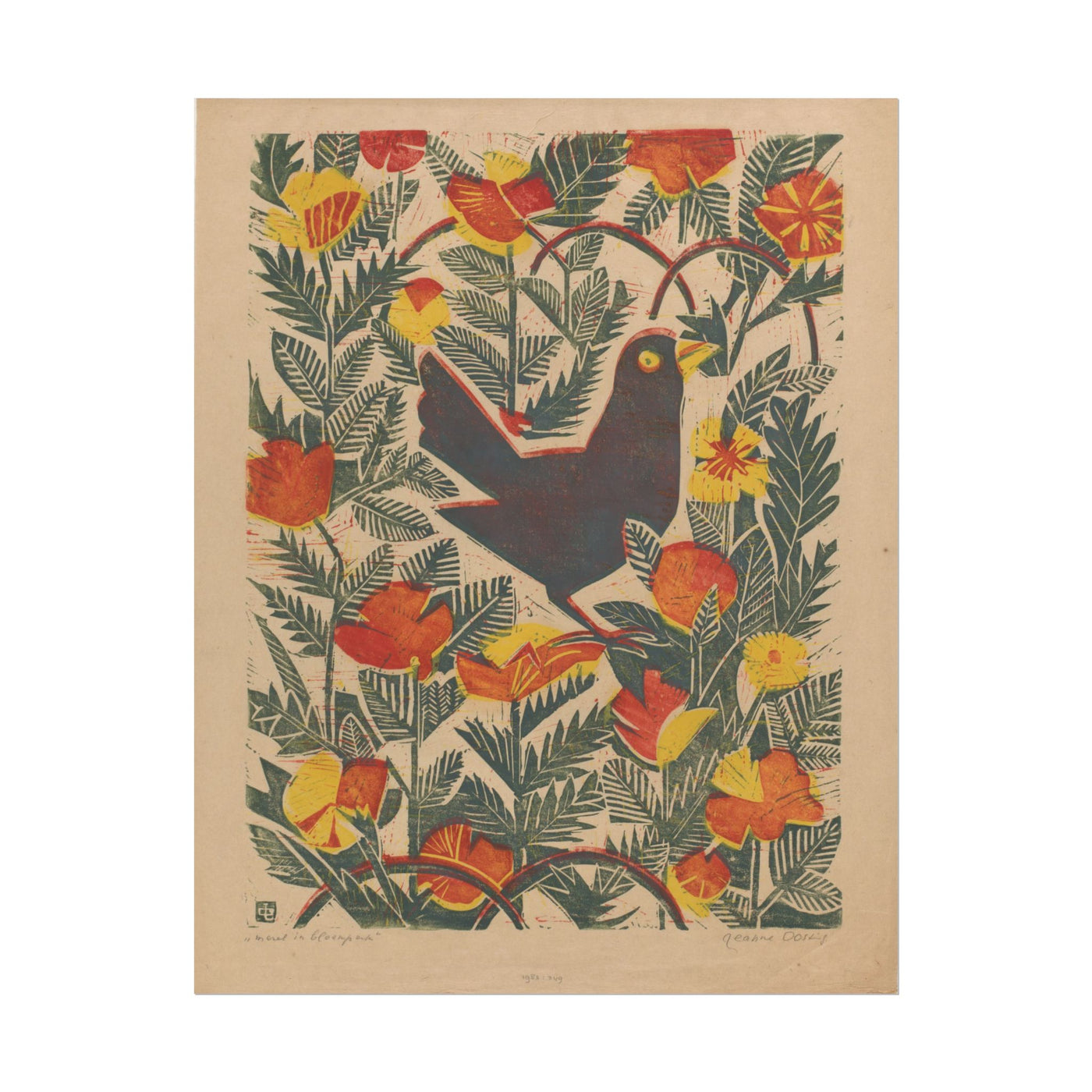 Vibrant Bird and Floral Art Print 11″×14″