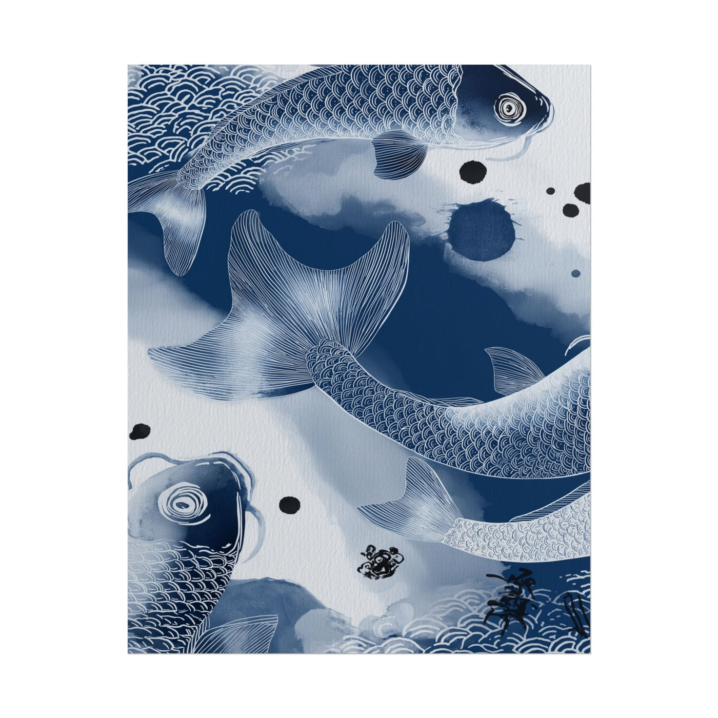 Blue Koi Fish 11″×14″