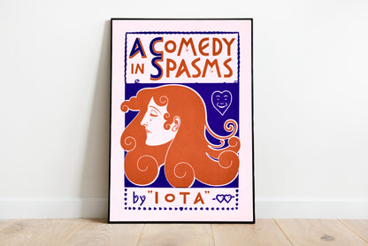 A Comedy In Spasms by Iota poster by Franz Von Stuck - Black frame wall art