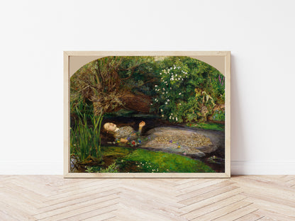 Ophelia poster by John Everett Millais  - Black frame wall art