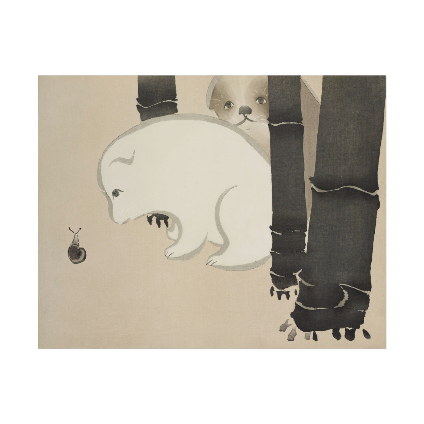Dog and Snail from Momoyogusa 14″×11″