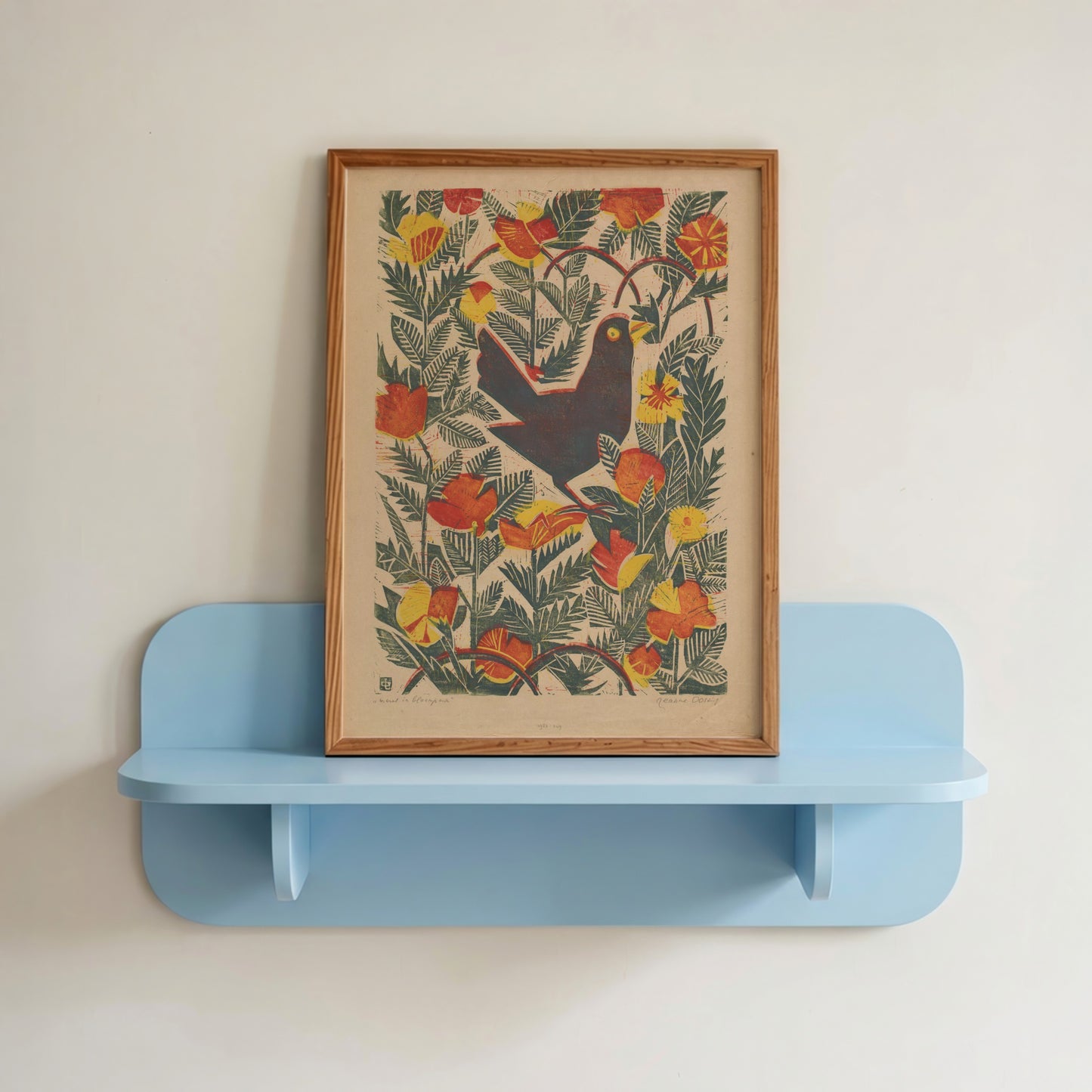 Vibrant Bird and Floral Art Print