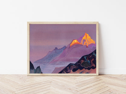 Path to Shambhala poster by Nicholas Roerich  - Black frame wall art