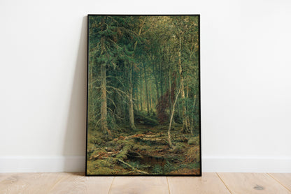 Forest Wilderness poster by Ivan Shishkin  - Black frame wall art