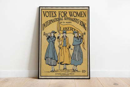 Votes for Women poster by Alphonse Mucha  - Black frame wall art