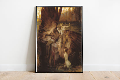 The Lament of Icarus poster by Herbet James Draper  - Black frame wall art