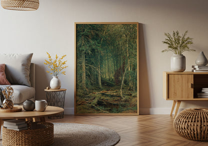 Forest Wilderness poster by Ivan Shishkin  - Neutral room decor with framed print