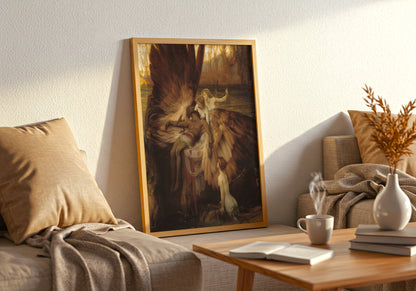 The Lament of Icarus poster by Herbet James Draper  - Neutral room decor with framed print