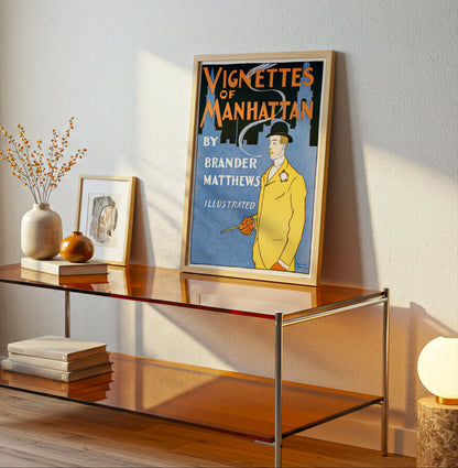 Vignettes of Manhattan poster by Brander Matthews  - Neutral room decor with framed print