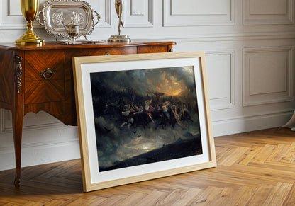 The Wild Hunt of Odin poster by Peter Nicolai Arbo  - Neutral room decor with framed print