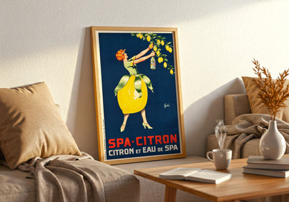 SPA Citron - French Advertisement poster by Henri Privat-Livemont - Neutral room decor with framed print