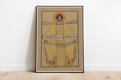 Votes for Women 1913 poster by Alphonse Mucha  - Black frame wall art