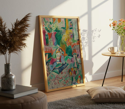 Interior With Young Girl poster by Henri Matisse  - Neutral room decor with framed print