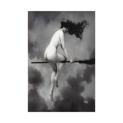 Witch on Broom poster by  Albert Joseph Penot - 12x18 inch print