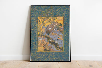 The Concourse of Birds poster by Habiballah of Sava - Black frame wall art