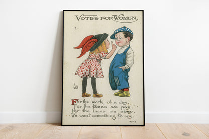 Votes for Women poster by Alphonse Mucha  - Black frame wall art