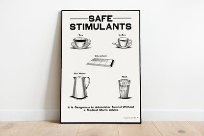Safe Stimulants - Temperance poster by  Katsushika Hokusai - Black frame wall art