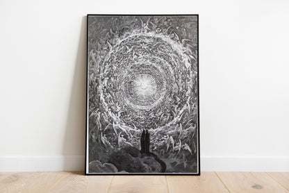 The White Rose poster by Gustave Dore  - Black frame wall art