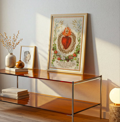 The Immaculate Heart of Mary poster by  Katsushika Hokusai - Neutral room decor with framed print
