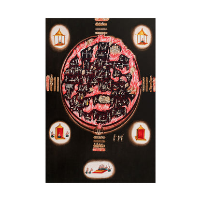 Dramatic Burmese Hell Art depicting scenes of the afterlife and morality.