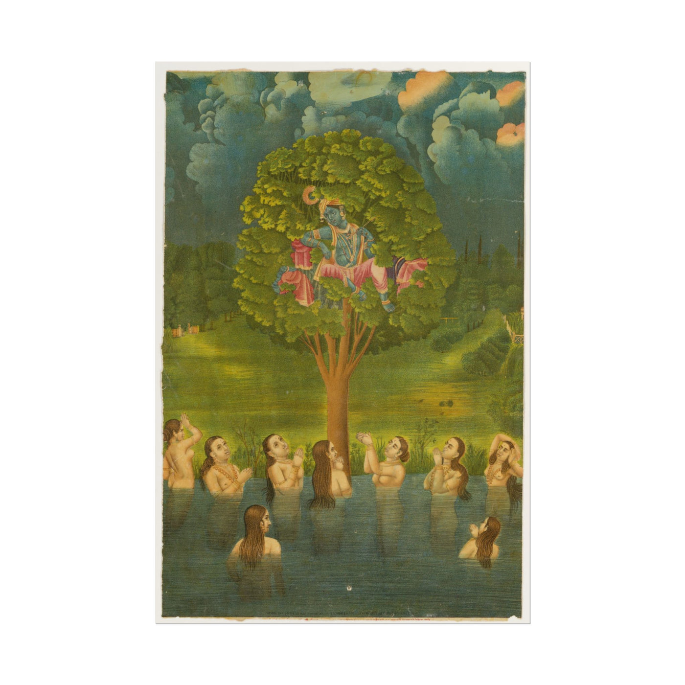 Krishna Steals the Clothes of the Gopis 12″×18″