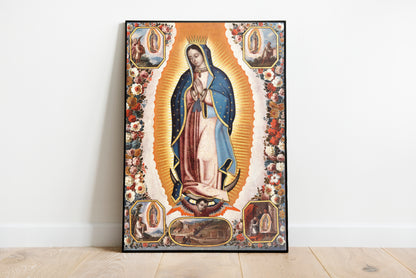 Our Lady of Guadalupe - Virgin Mary poster by Safavid Isfahan - Black frame wall art
