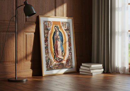 Our Lady of Guadalupe - Virgin Mary poster by Safavid Isfahan - Neutral room decor with framed print
