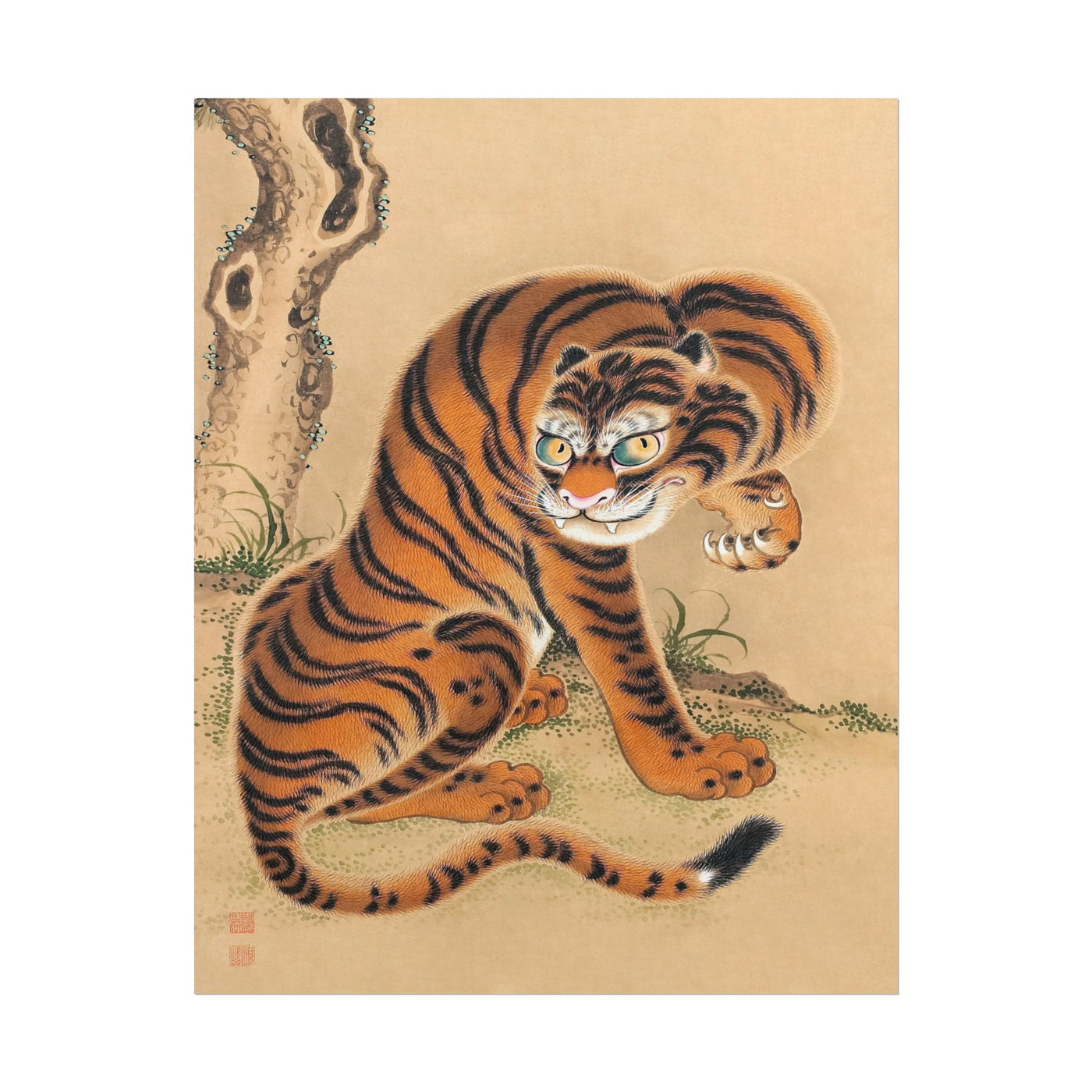 Tiger Cleaning Its Paw 11″×14″