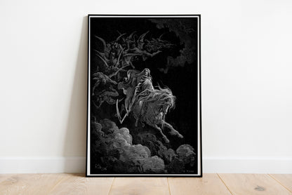 Death poster by Gustave Dore - Black frame wall art