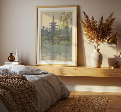 Serene Japanese Pagoda Art Print