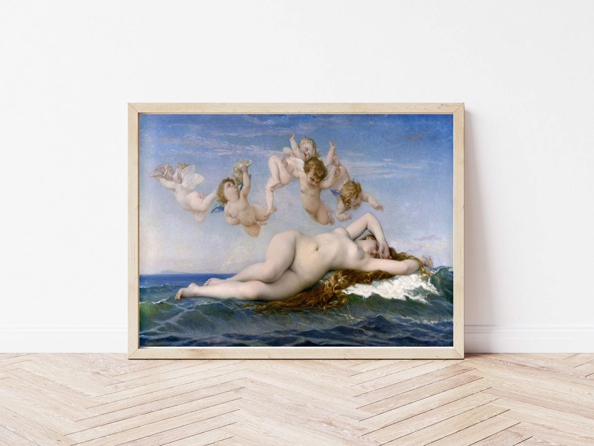 The Birth of Venus poster by Alexandre Cabanel  - Black frame wall art