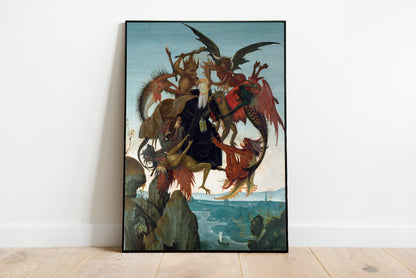 The Torment of Saint Anthony poster by Michelangelo Buonarroti - Black frame wall art