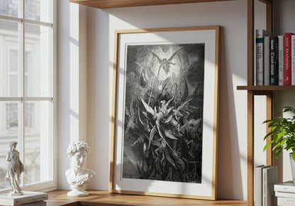 Paradise Lost poster by Gustave Dore  - Neutral room decor with framed print