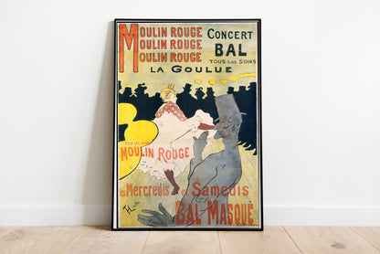 Moulin Rouge poster by Henri De Toulouse-Lautrec  - Black frame wall art