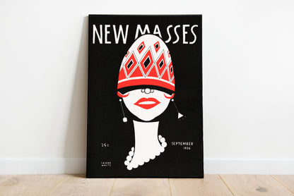 New Masses poster by Frank Walts - Black frame wall art