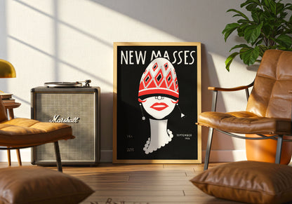 New Masses poster by Frank Walts - Neutral room decor with framed print