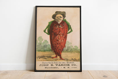 Victorian Beetroot Man poster by C Ribsam & Sons - Black frame wall art