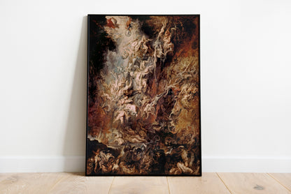 The Fall of the Damned poster by Peter Paul Rubens - Black frame wall art
